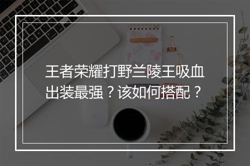 王者荣耀打野兰陵王吸血出装最强？该如何搭配？