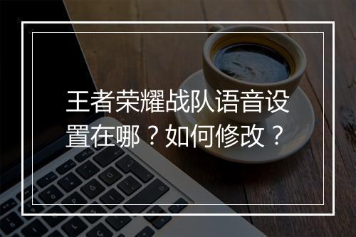 王者荣耀战队语音设置在哪？如何修改？