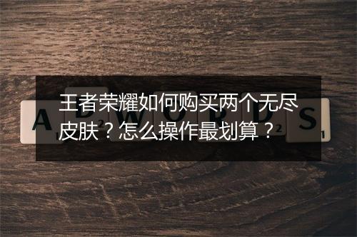 王者荣耀如何购买两个无尽皮肤?怎么操作最划算?