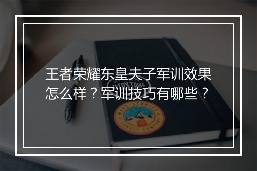王者荣耀东皇夫子军训效果怎么样？军训技巧有哪些？