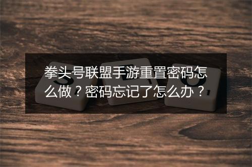 拳头号联盟手游重置密码怎么做？密码忘记了怎么办？