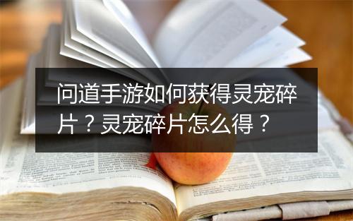 问道手游如何获得灵宠碎片？灵宠碎片怎么得？