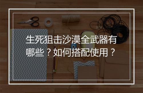 生死狙击沙漠全武器有哪些？如何搭配使用？
