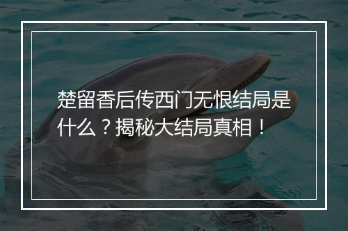 楚留香后传西门无恨结局是什么？揭秘大结局真相！