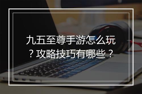 九五至尊手游怎么玩？攻略技巧有哪些？
