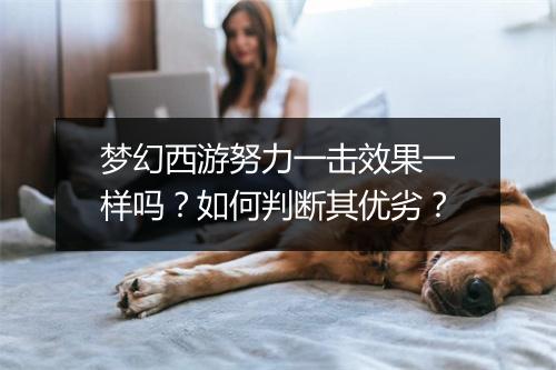 梦幻西游努力一击效果一样吗？如何判断其优劣？