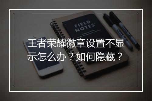 王者荣耀徽章设置不显示怎么办?如何隐藏?