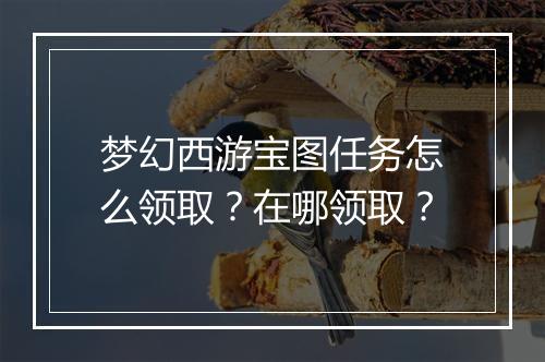 梦幻西游宝图任务怎么领取？在哪领取？