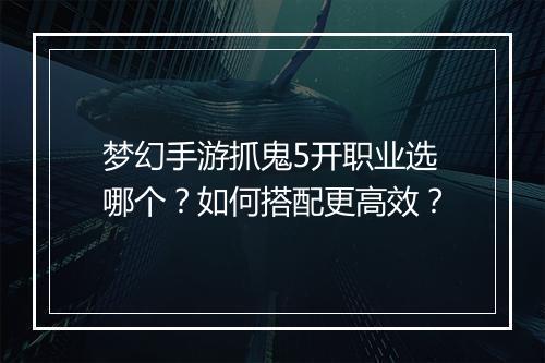 梦幻手游抓鬼5开职业选哪个？如何搭配更高效？