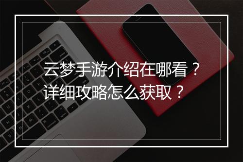 云梦手游介绍在哪看?详细攻略怎么获取?