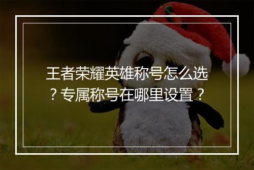 王者荣耀英雄称号怎么选？专属称号在哪里设置？