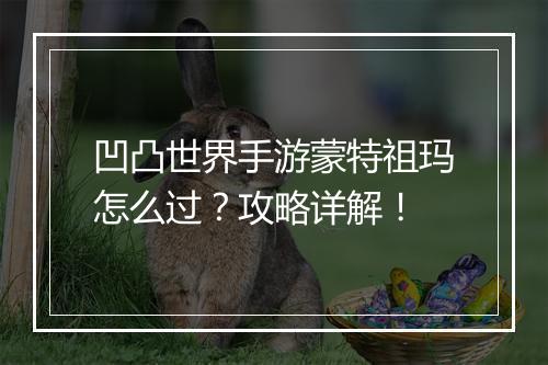 凹凸世界手游蒙特祖玛怎么过？攻略详解！