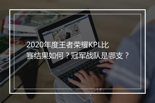 2020年度王者荣耀KPL比赛结果如何？冠军战队是哪支？