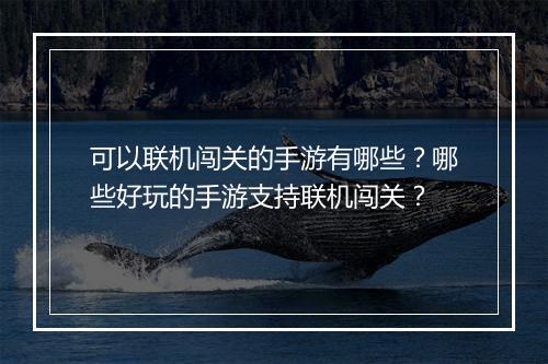 可以联机闯关的手游有哪些?哪些好玩的手游支持联机闯关?