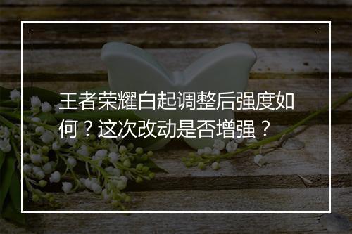 王者荣耀白起调整后强度如何？这次改动是否增强？