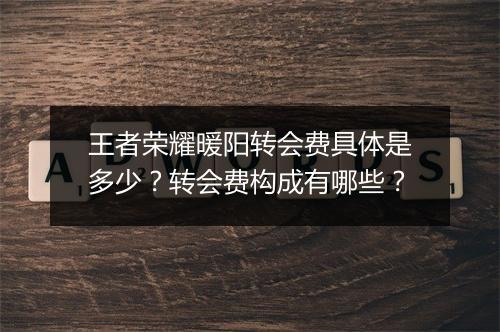 王者荣耀暖阳转会费具体是多少？转会费构成有哪些？