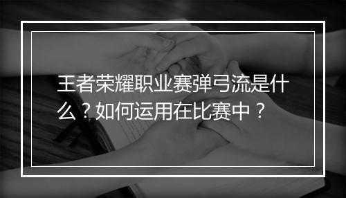 王者荣耀职业赛弹弓流是什么？如何运用在比赛中？