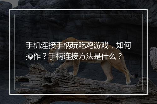 手机连接手柄玩吃鸡游戏，如何操作？手柄连接方法是什么？