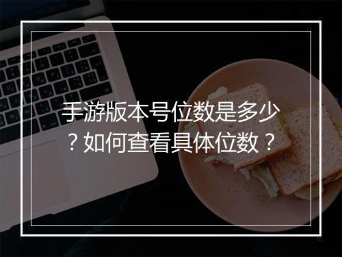 手游版本号位数是多少?如何查看具体位数?