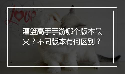 灌篮高手手游哪个版本最火？不同版本有何区别？