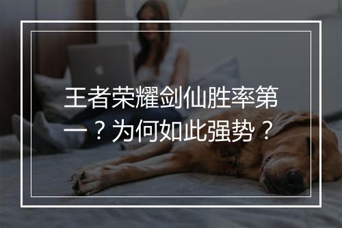 王者荣耀剑仙胜率第一？为何如此强势？
