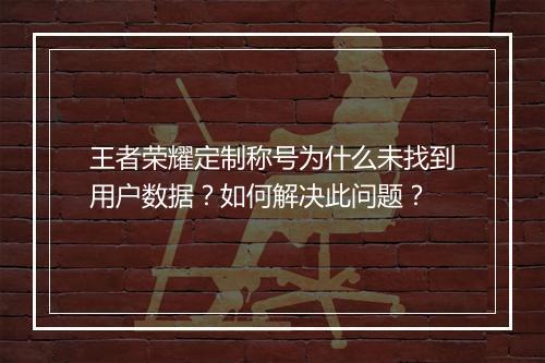 王者荣耀定制称号为什么未找到用户数据？如何解决此问题？