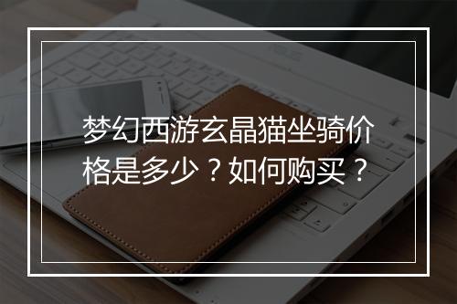 梦幻西游玄晶猫坐骑价格是多少?如何购买?