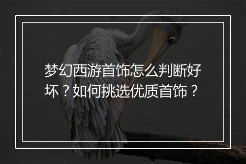 梦幻西游首饰怎么判断好坏？如何挑选优质首饰？