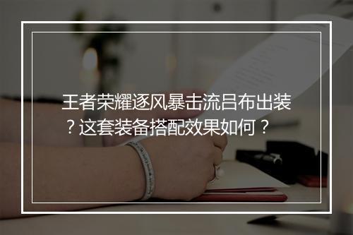 王者荣耀逐风暴击流吕布出装？这套装备搭配效果如何？