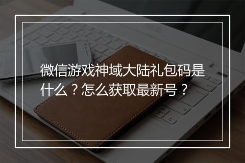 微信游戏神域大陆礼包码是什么？怎么获取最新号？