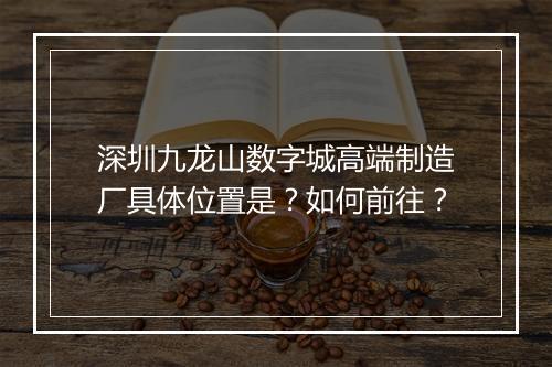 深圳九龙山数字城高端制造厂具体位置是？如何前往？