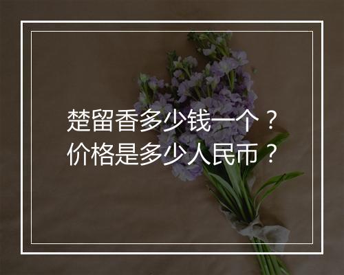 楚留香多少钱一个?价格是多少人民币?