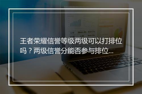 王者荣耀信誉等级两级可以打排位吗？两级信誉分能否参与排位赛？