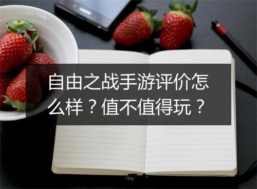 自由之战手游评价怎么样?值不值得玩?