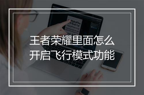 王者荣耀里面怎么开启飞行模式功能