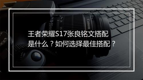 王者荣耀S17张良铭文搭配是什么？如何选择最佳搭配？