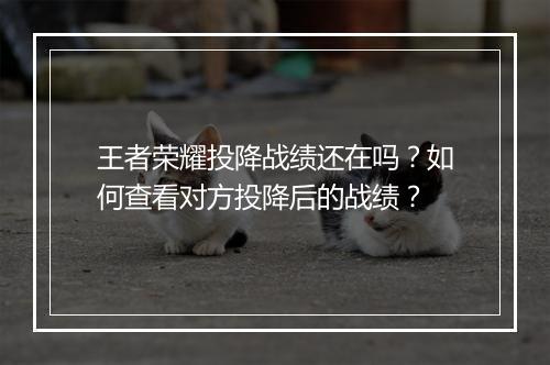 王者荣耀投降战绩还在吗？如何查看对方投降后的战绩？