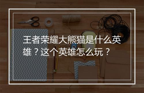 王者荣耀大熊猫是什么英雄？这个英雄怎么玩？