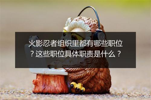 火影忍者组织里都有哪些职位？这些职位具体职责是什么？