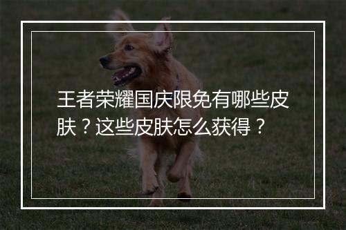 王者荣耀国庆限免有哪些皮肤？这些皮肤怎么获得？