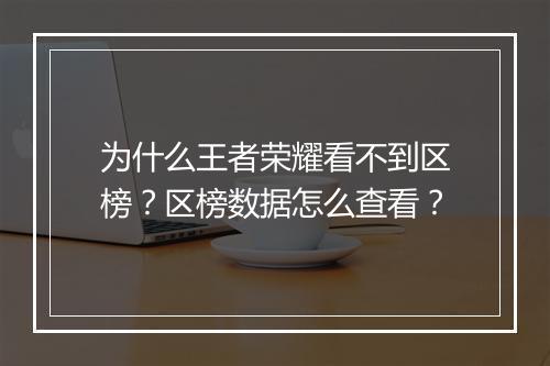 为什么王者荣耀看不到区榜？区榜数据怎么查看？