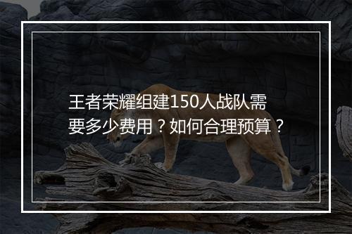 王者荣耀组建150人战队需要多少费用？如何合理预算？