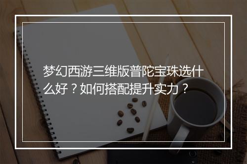 梦幻西游三维版普陀宝珠选什么好?如何搭配提升实力?