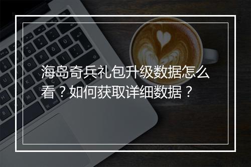 海岛奇兵礼包升级数据怎么看？如何获取详细数据？