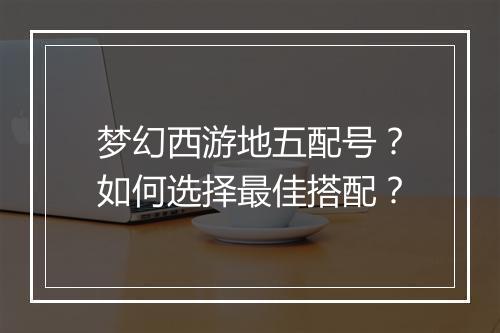 梦幻西游地五配号？如何选择最佳搭配？