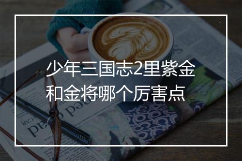 少年三国志2里紫金和金将哪个厉害点