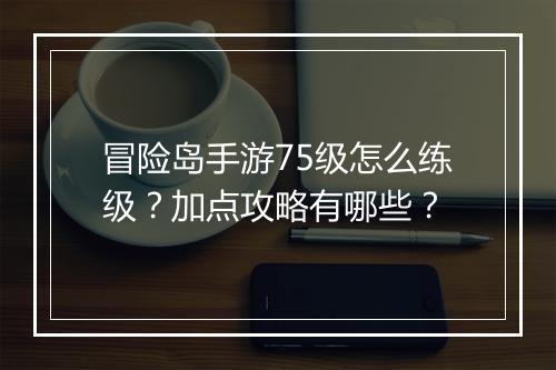 冒险岛手游75级怎么练级？加点攻略有哪些？