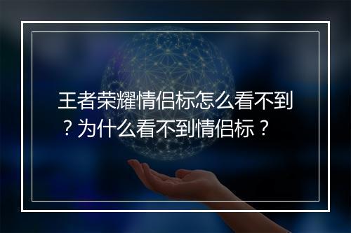 王者荣耀情侣标怎么看不到？为什么看不到情侣标？