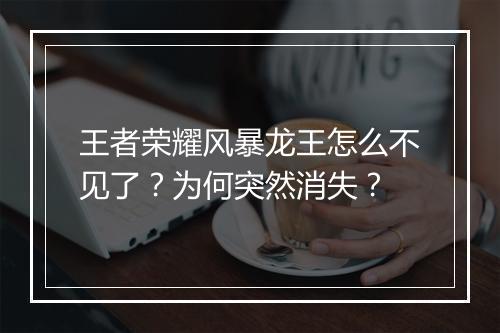 王者荣耀风暴龙王怎么不见了?为何突然消失?