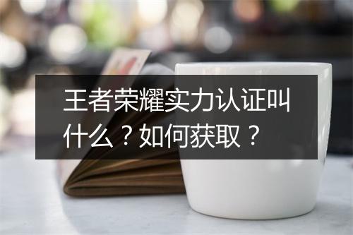 王者荣耀实力认证叫什么？如何获取？